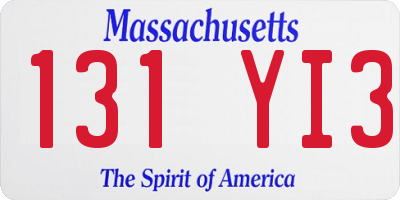 MA license plate 131YI3
