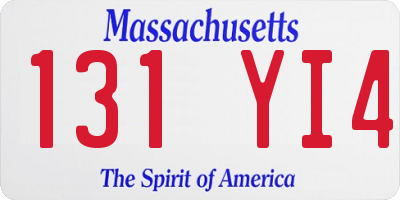 MA license plate 131YI4