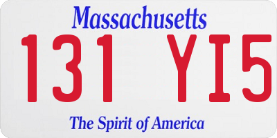 MA license plate 131YI5