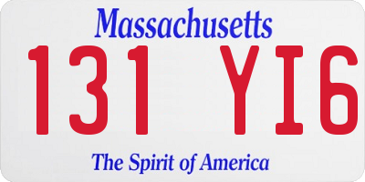 MA license plate 131YI6