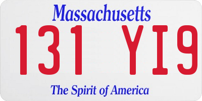 MA license plate 131YI9