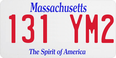 MA license plate 131YM2