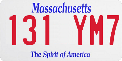 MA license plate 131YM7
