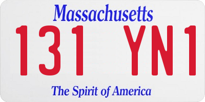 MA license plate 131YN1