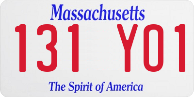 MA license plate 131YO1