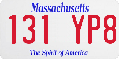 MA license plate 131YP8