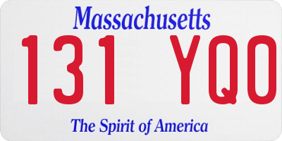 MA license plate 131YQ0