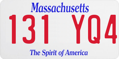 MA license plate 131YQ4