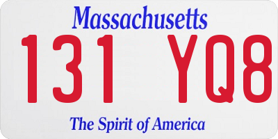 MA license plate 131YQ8