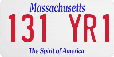 MA license plate 131YR1