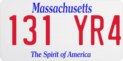 MA license plate 131YR4