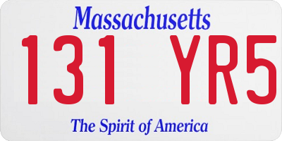 MA license plate 131YR5