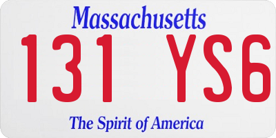 MA license plate 131YS6