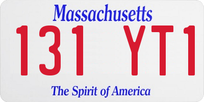 MA license plate 131YT1