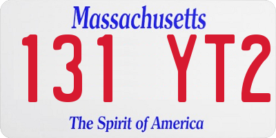 MA license plate 131YT2