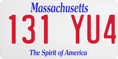 MA license plate 131YU4
