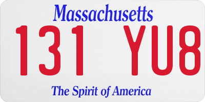 MA license plate 131YU8