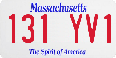 MA license plate 131YV1