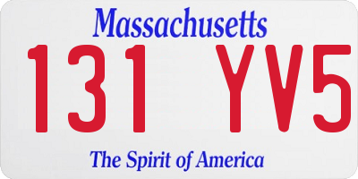 MA license plate 131YV5