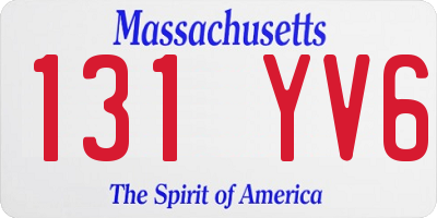 MA license plate 131YV6