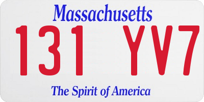 MA license plate 131YV7