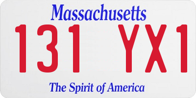 MA license plate 131YX1