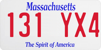 MA license plate 131YX4