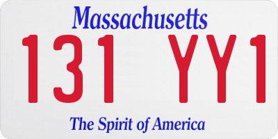 MA license plate 131YY1