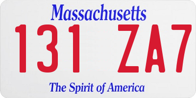 MA license plate 131ZA7