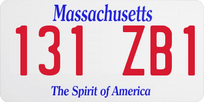 MA license plate 131ZB1