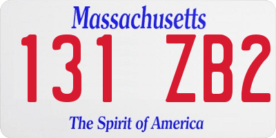 MA license plate 131ZB2
