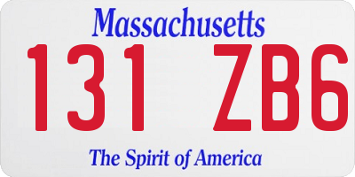 MA license plate 131ZB6