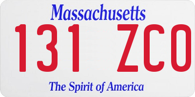 MA license plate 131ZC0