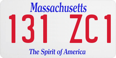 MA license plate 131ZC1