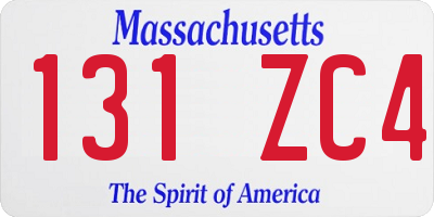 MA license plate 131ZC4