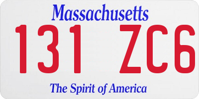 MA license plate 131ZC6