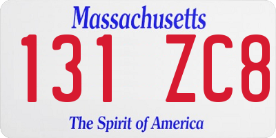 MA license plate 131ZC8