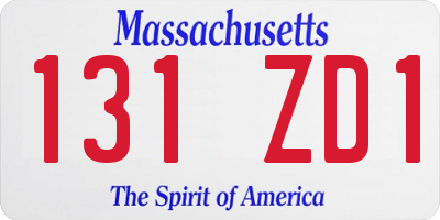 MA license plate 131ZD1
