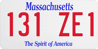 MA license plate 131ZE1