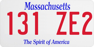 MA license plate 131ZE2