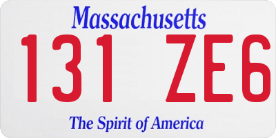 MA license plate 131ZE6