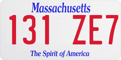 MA license plate 131ZE7