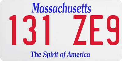 MA license plate 131ZE9