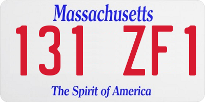 MA license plate 131ZF1