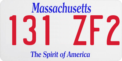 MA license plate 131ZF2