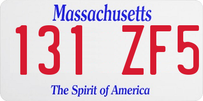 MA license plate 131ZF5