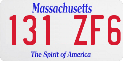 MA license plate 131ZF6
