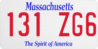 MA license plate 131ZG6