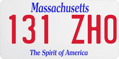 MA license plate 131ZH0