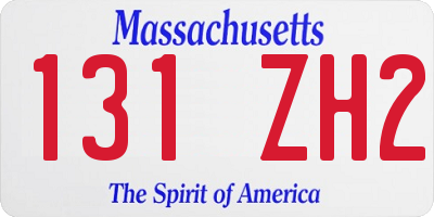 MA license plate 131ZH2